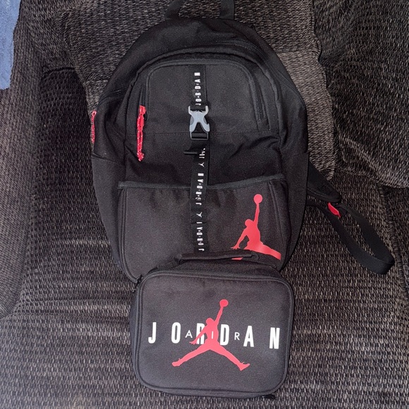 New worn Once Jordan Black Backpack with Insulated lunch box attached! 4 Any 1 - Picture 1 of 17